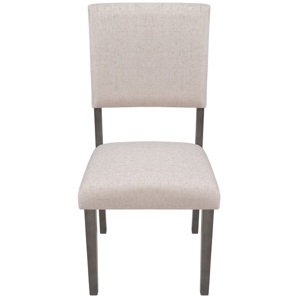 4 Pieces Mid Century Wood Upholstered Dining Chairs for Small Places， Beige