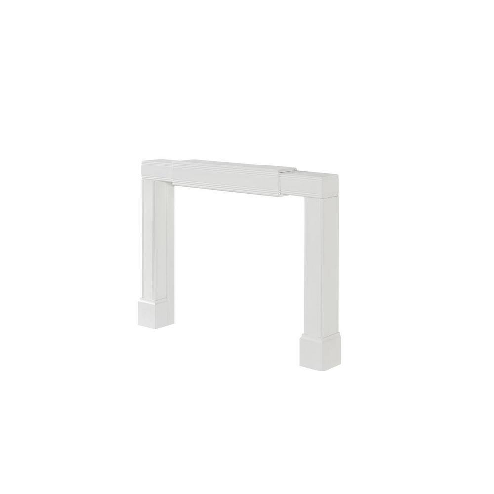 Pearl Mantels 37 in. - 69 in. x 42 in. - 48 in. Premium White MDF Adjustable Opening Full Surround Fireplace Mantel RPS201ADJD