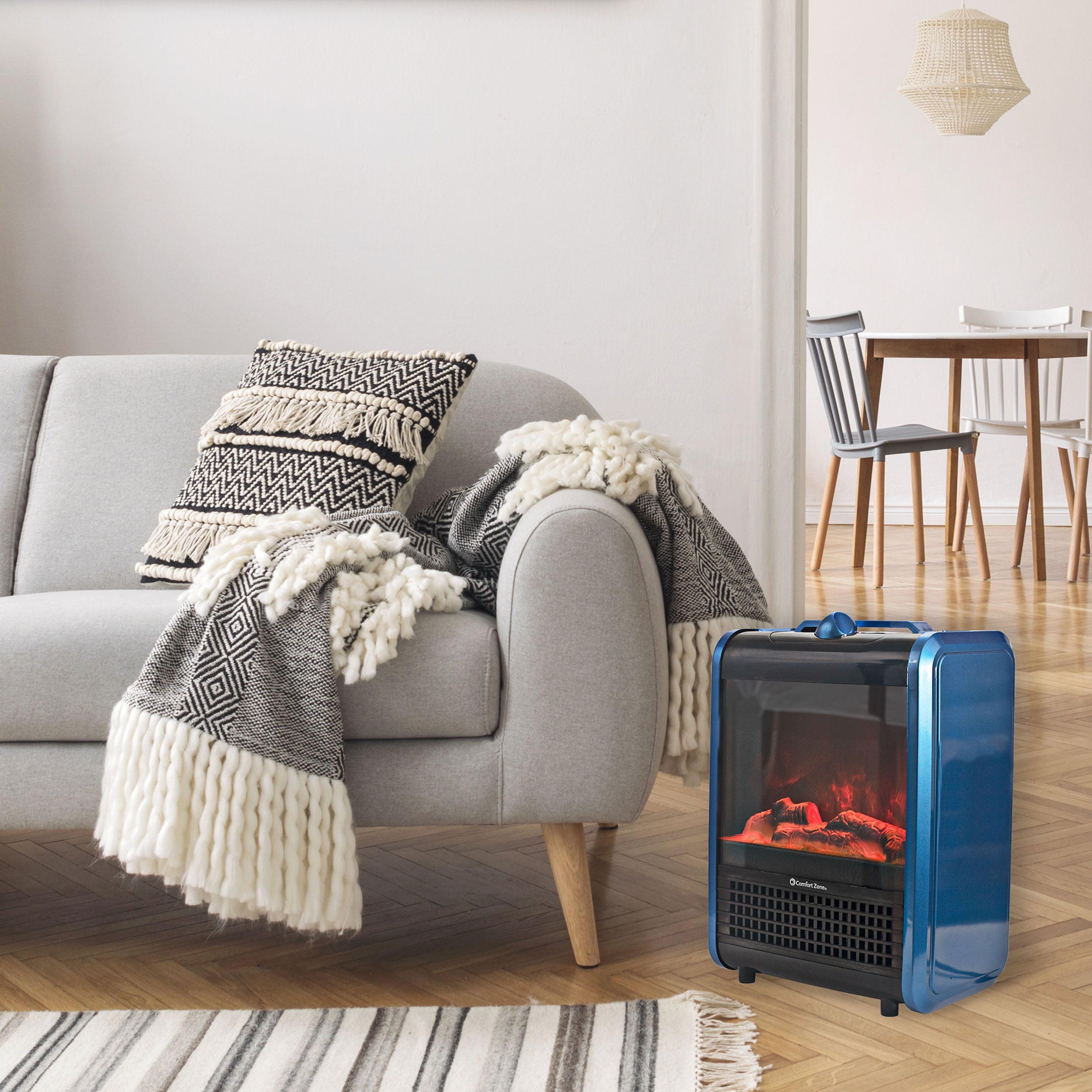 Comfort Zone Mini Portable Electric Fireplace Heater