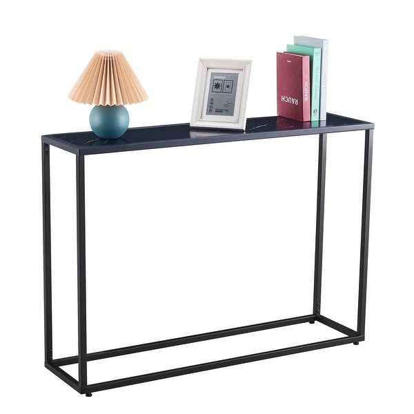 Metal Console Talbe Sideboard Cabinet Minimalist Porch Table Sofa Table Side Table， Black