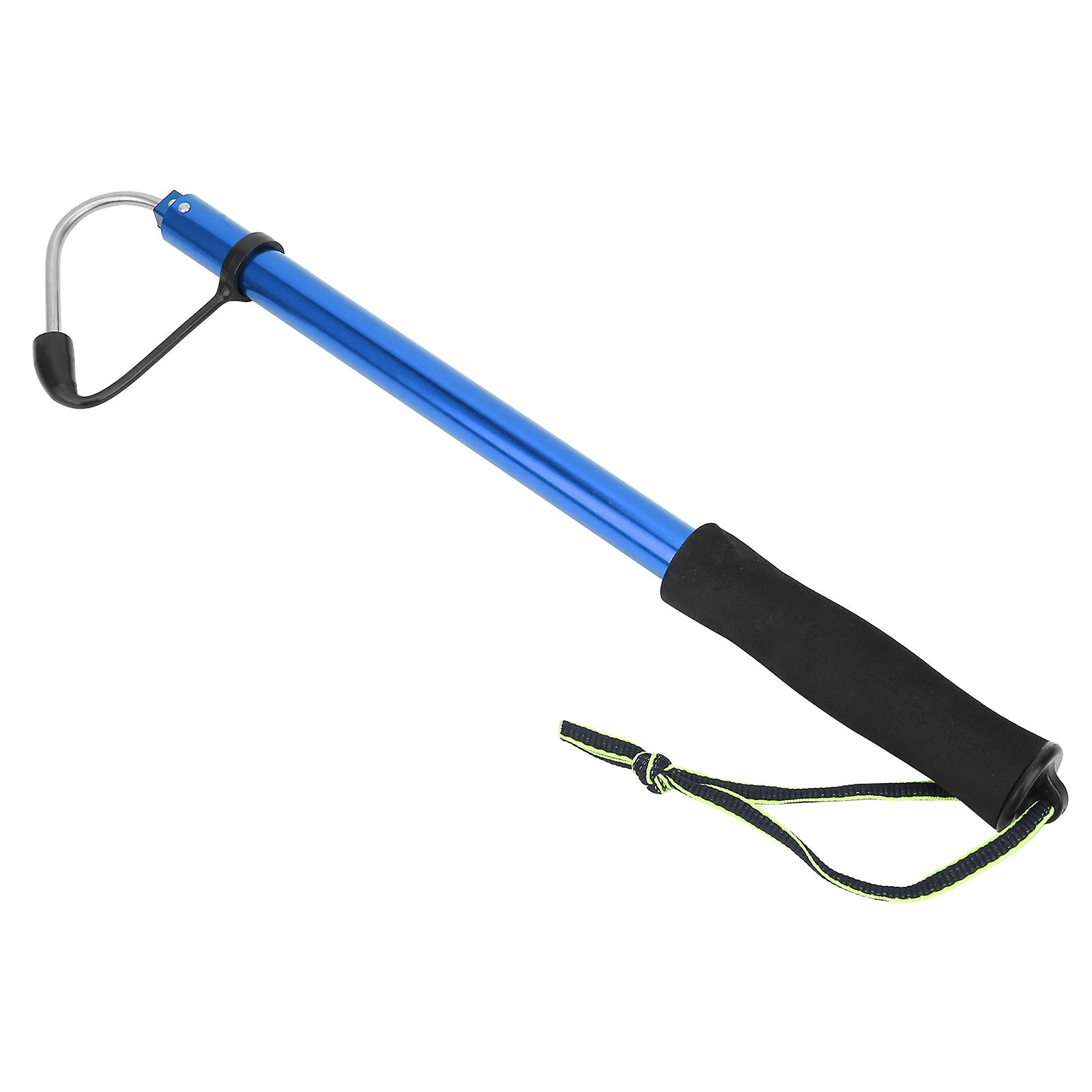 Portable Telescopic Sea Fishing Gaff Aluminum Alloy Pole With Stainless Steel Spear Hookblue 120cm