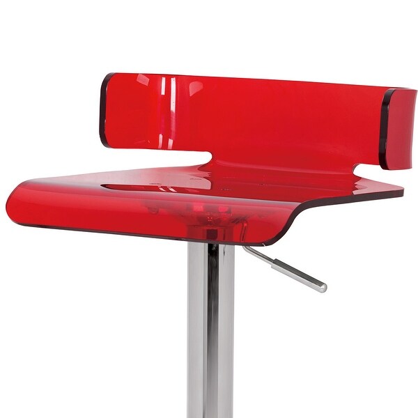 Red and Chrome Rania Adjustable Stool w/Swivel