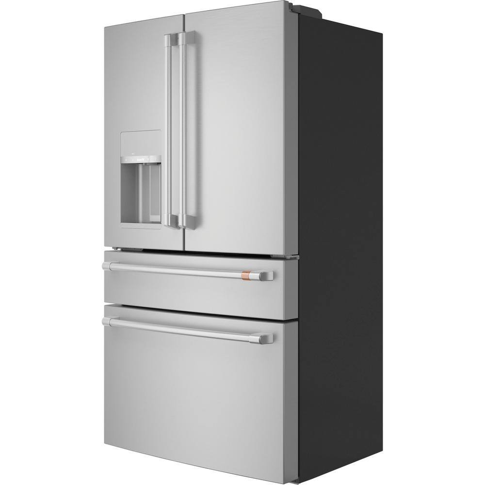 Cafe 22.3 cu. ft. Smart Four-Door French Door Refrigerator in Stainless Steel Counter Depth CXE22DP2PS1