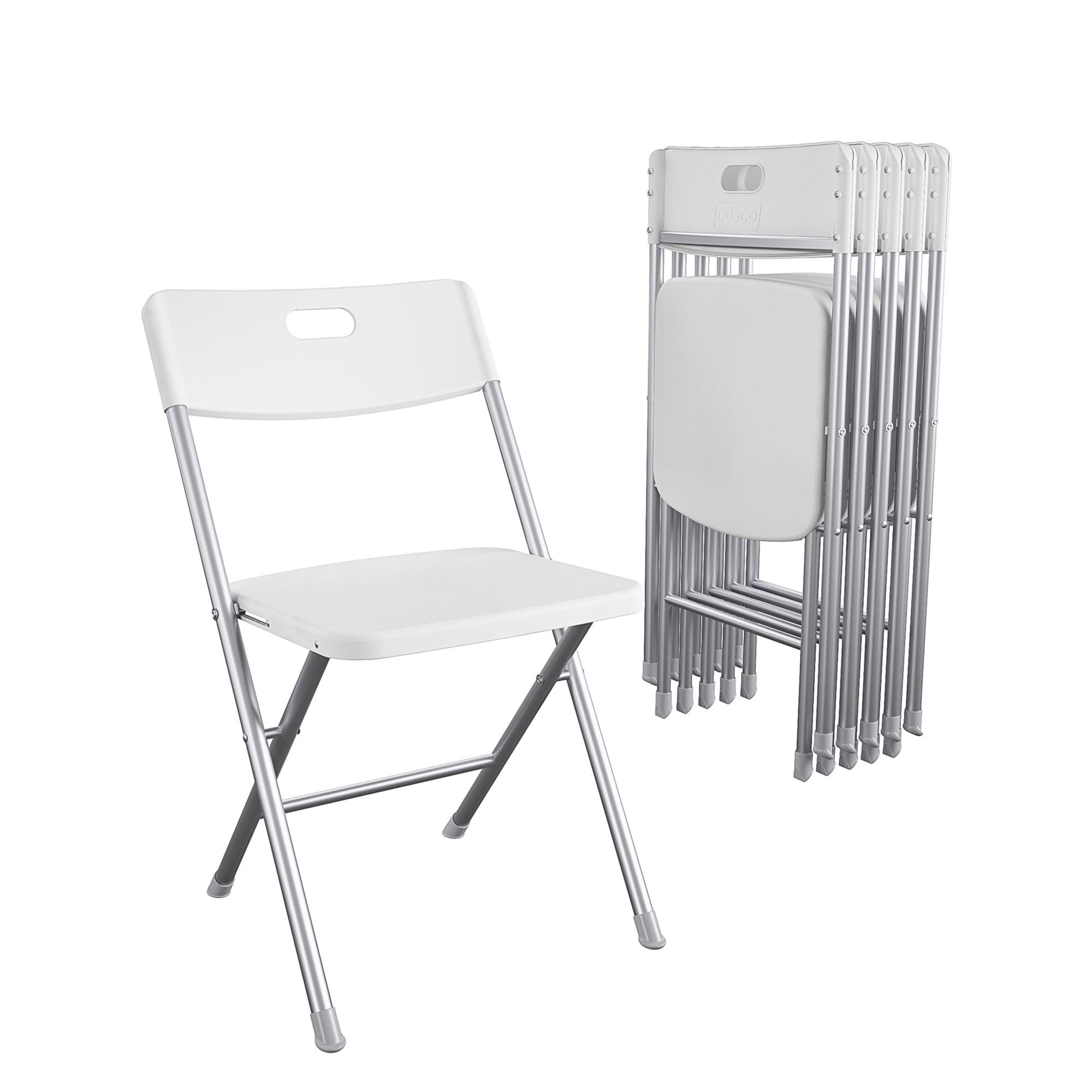 Mainstays Resin Seat & Back Folding Chair, White