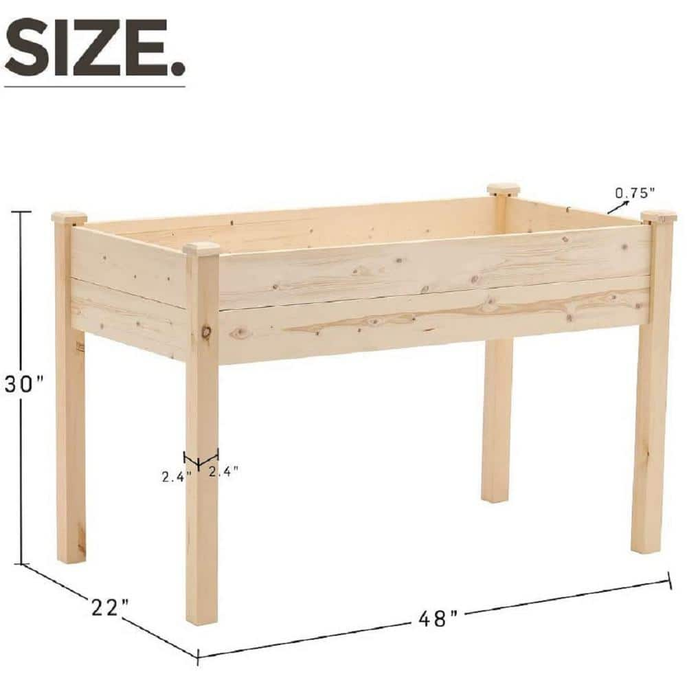 Suncrown 4 ft. Wood Raised Garden Bed HD-G05001BW