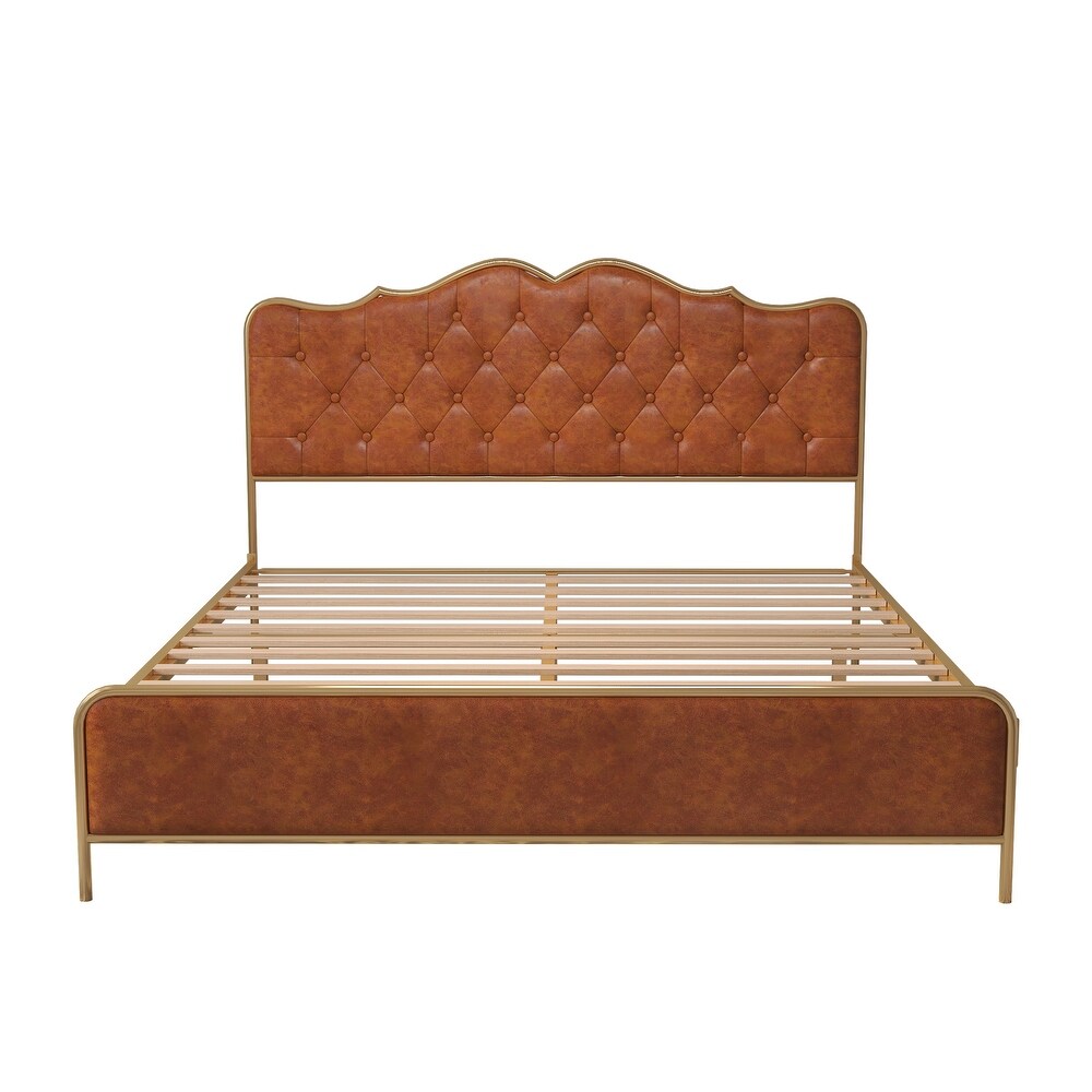 Buckle shaped backrest Platform Bed