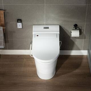 WOODBRIDGE Revel One Piece 1.1GPF1.6 GPF Dual Flush Elongated Toilet with Advance Smart Bidet Toilet in White HT737