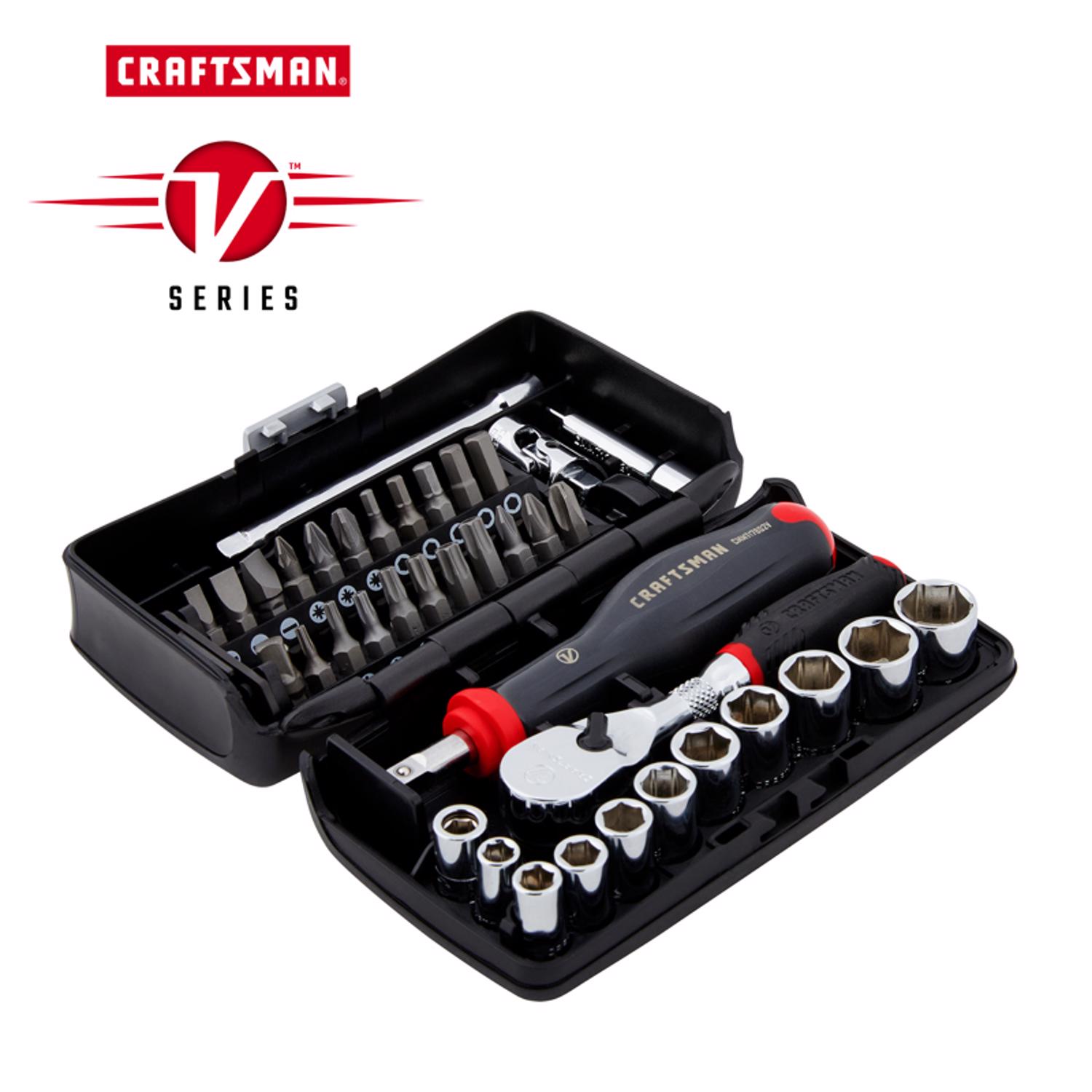 Craftsman V-Series 1/4 in. drive SAE 6 Point Socket and Tool Set 38 pc