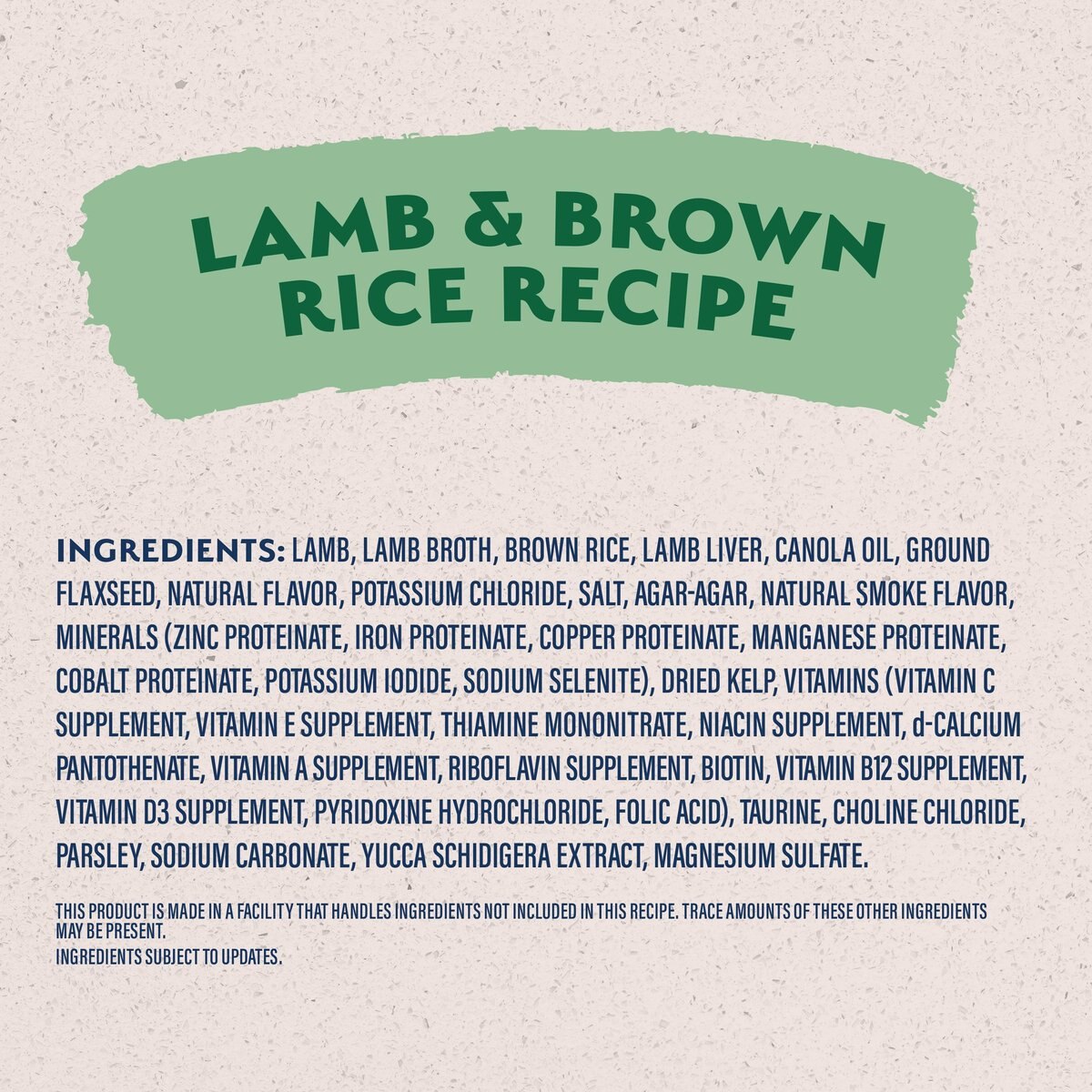 Natural Balance Limited Ingredient Lamb and Brown Rice Recipe Wet Dog Food