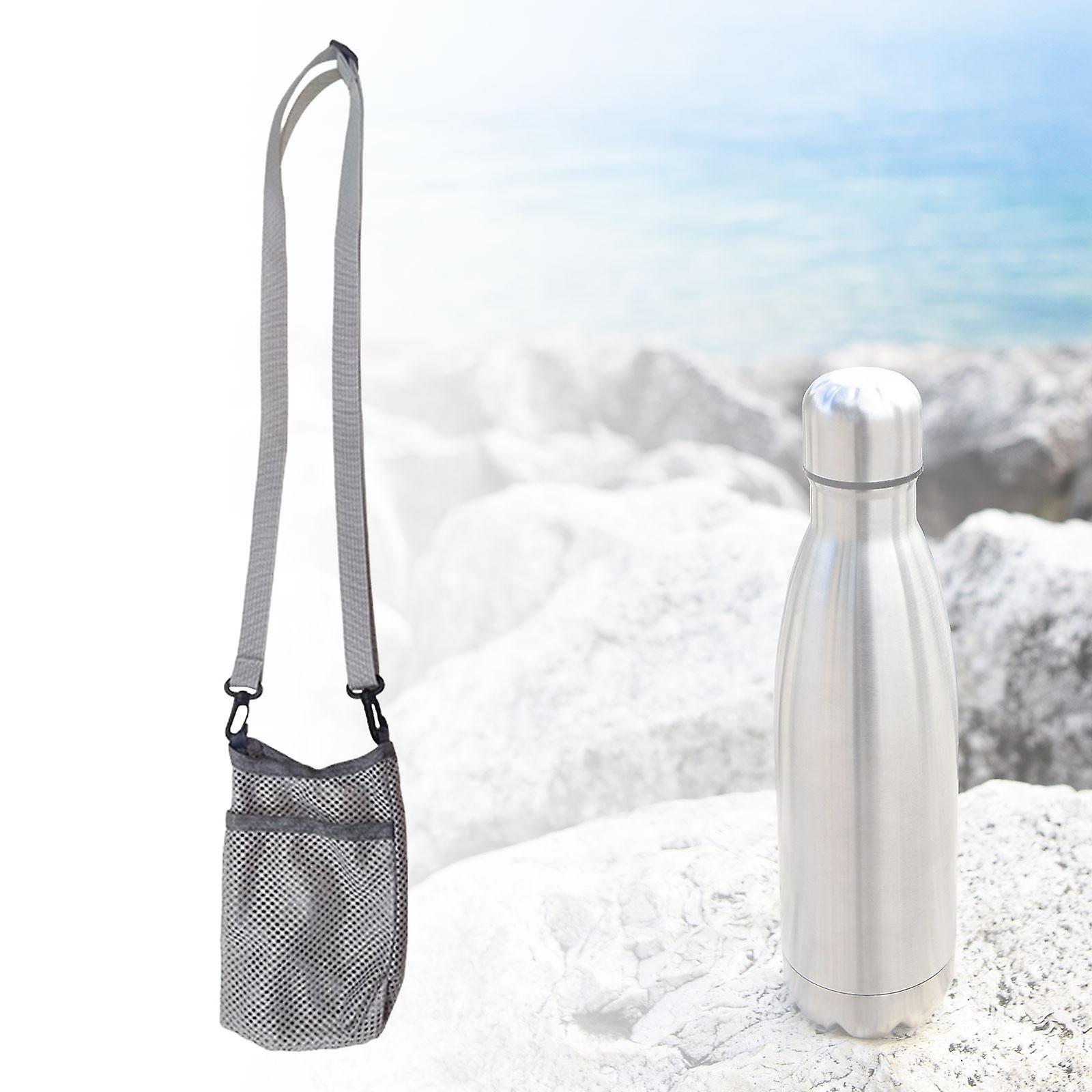 Water Bottle Carry Bag Water Bottle Mesh Cover For Running Excersise Bike Gray