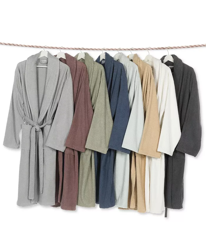 Linum Home Unisex Herringbone Weave Bath Robe