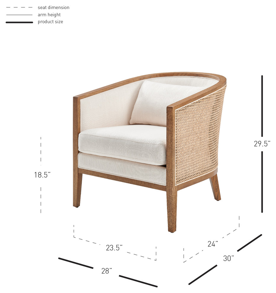 Tillman Accent Arm Chair w/ Rattan   Midcentury   Armchairs And Accent Chairs   by New Pacific Direct Inc.  Houzz