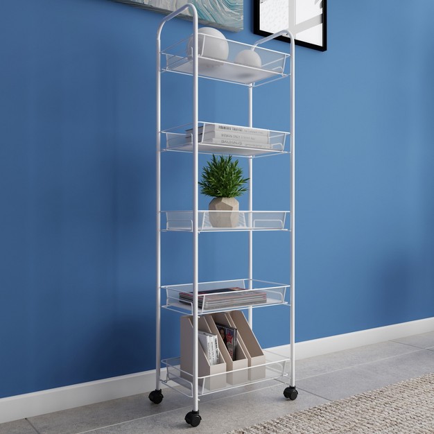 Hastings Home Tiered Rolling Storage Cart Mobile Space Saving Organizer For Kitchen Office Garage And Bathroom