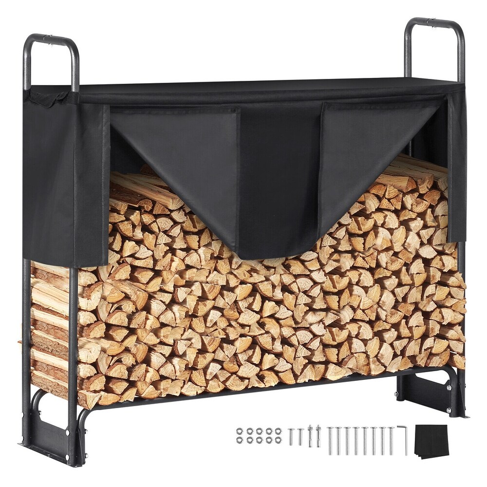 VEVOR 4.3ft Firewood Rack with Cover