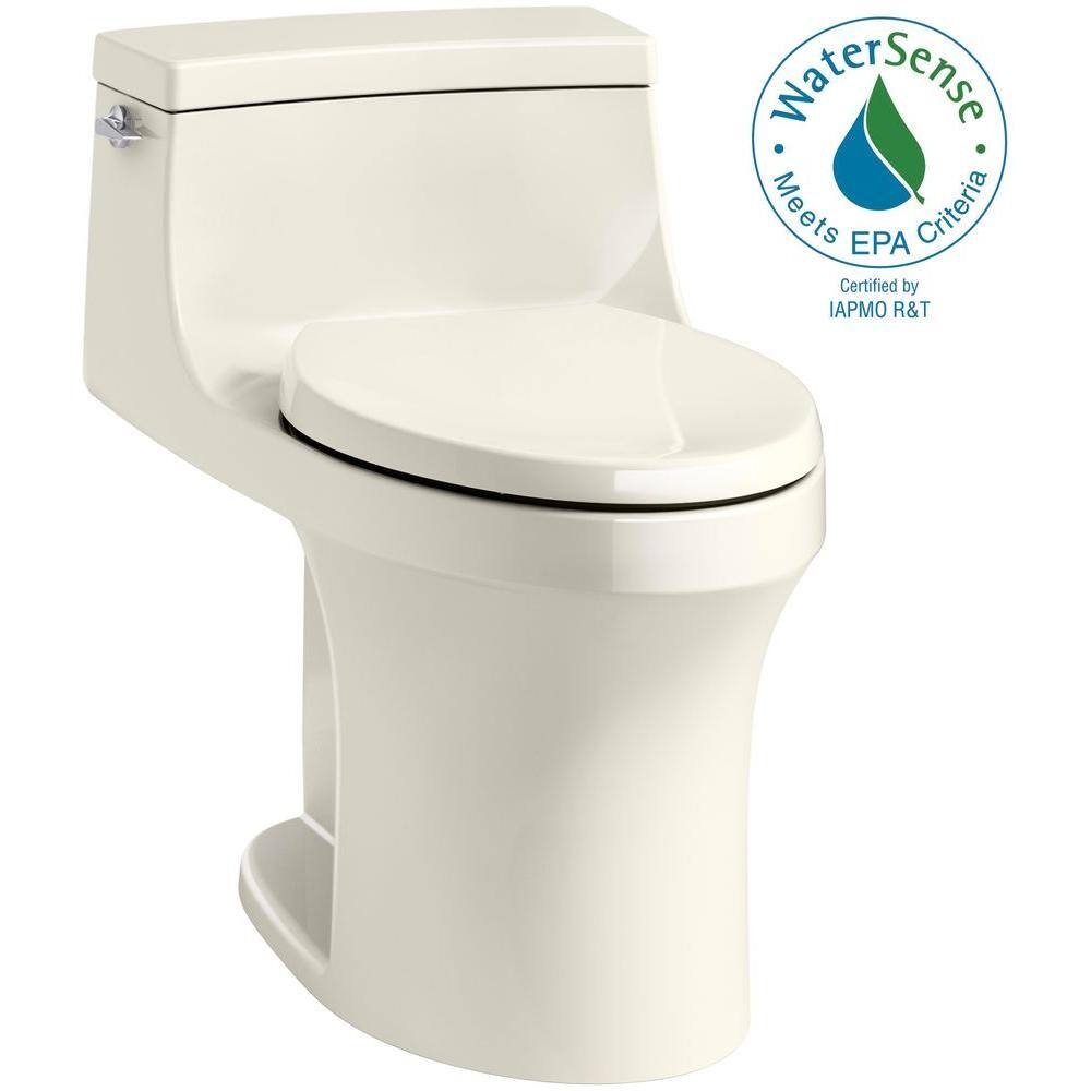 KOHLER San Souci 1-Piece 1.28 GPF Single Flush Elongated Toilet in Biscuit K-5172-96