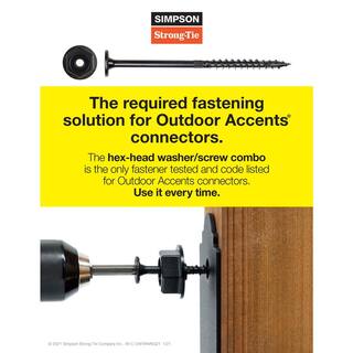 Simpson Strong-Tie Outdoor Accents 0.220 in. x 3-12 in. T40 6-Lobe Low Profile Head Black Structural Wood Screw (12-Pack) SDWS22312DBBRC12