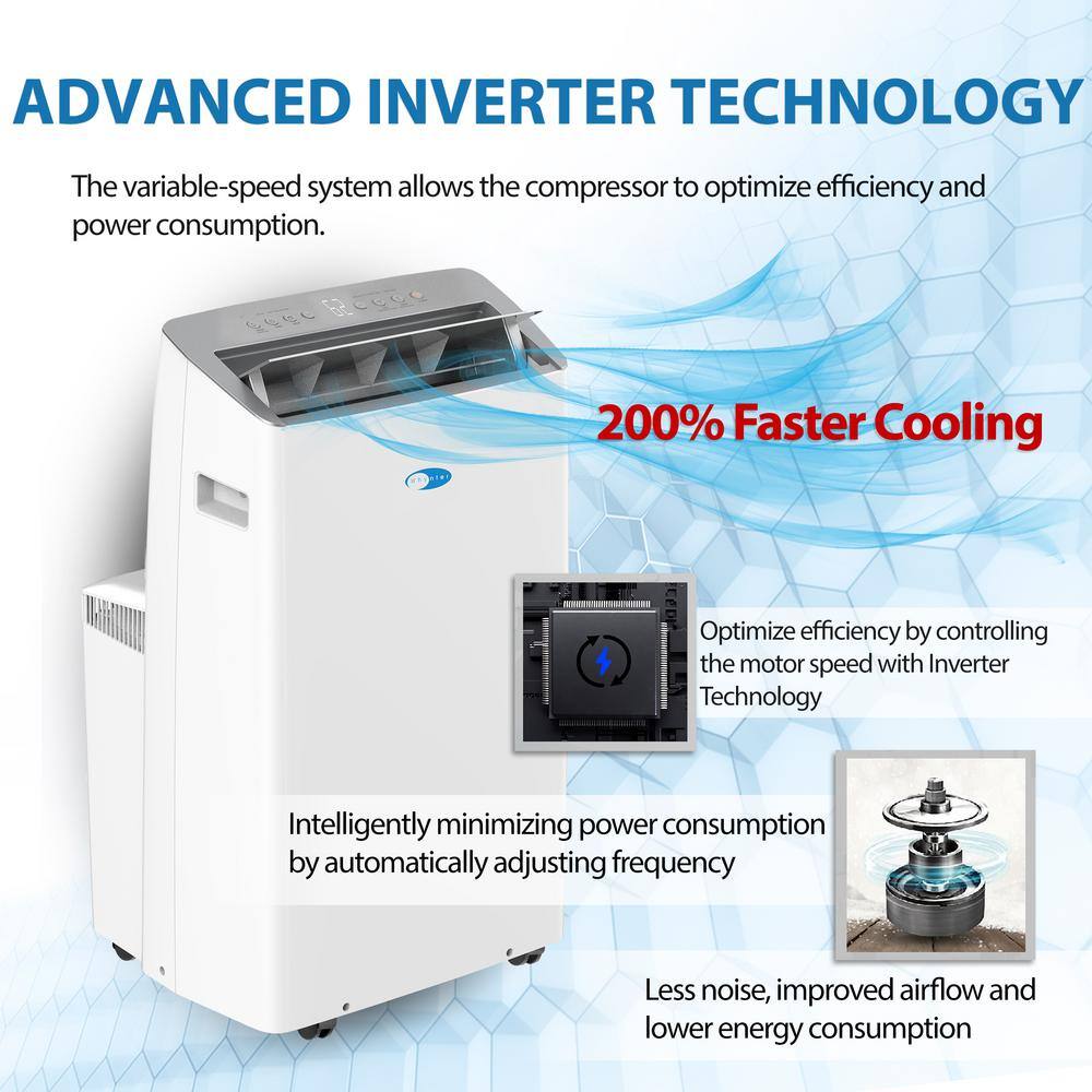 Whynter 12000 BTU NEX Inverter Dual Hose Portable Air Conditioner and Heater with Smart Wi-Fi ARC-1230WNH