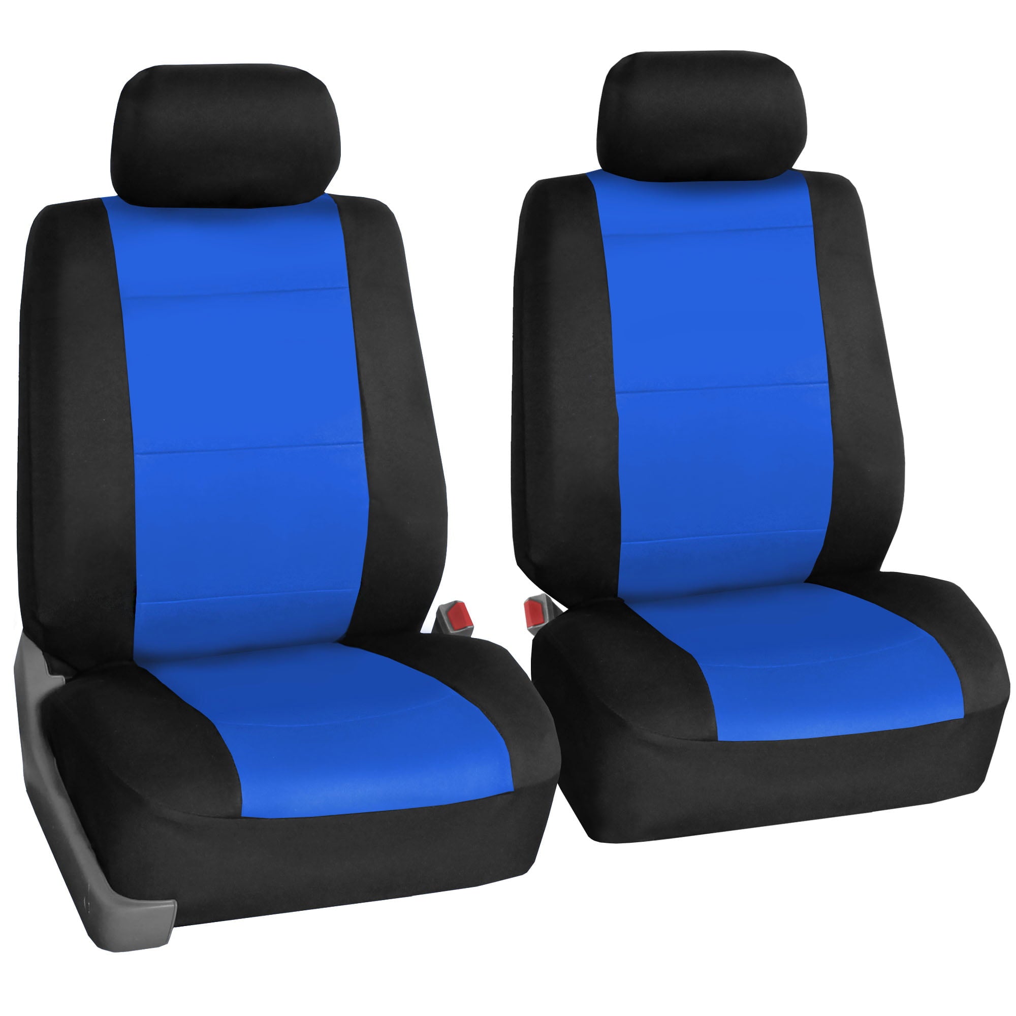 FH Group Neoprene 3 Row Car Seat Covers For SUV VAN TRUCK， Airbag Compatible Split Bench 7 Seaters， Blue Black