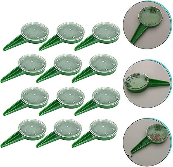 Hand Held Sowing Seeds Dispenser: 12pcs Flower Plant Grass Seeds Planter Dial Sower Sowing Seeder Mini Adjustable Garden Hand Planter Seeder Tool For