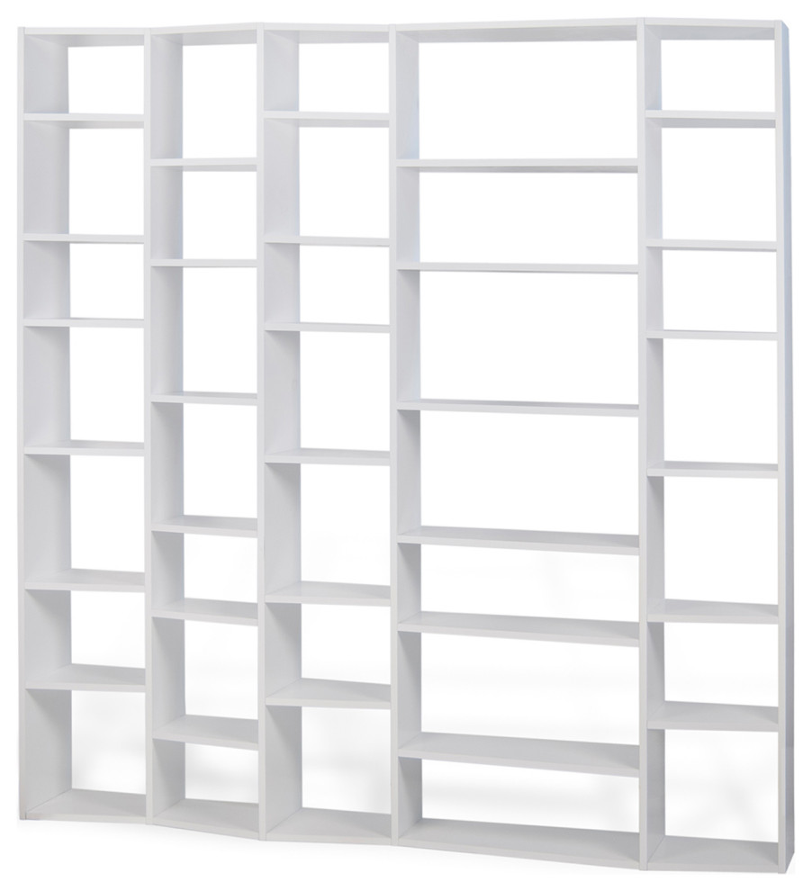 Modern White Large Modular Book Shelves   Contemporary   Bookcases   by Plush Pod Decor  Houzz