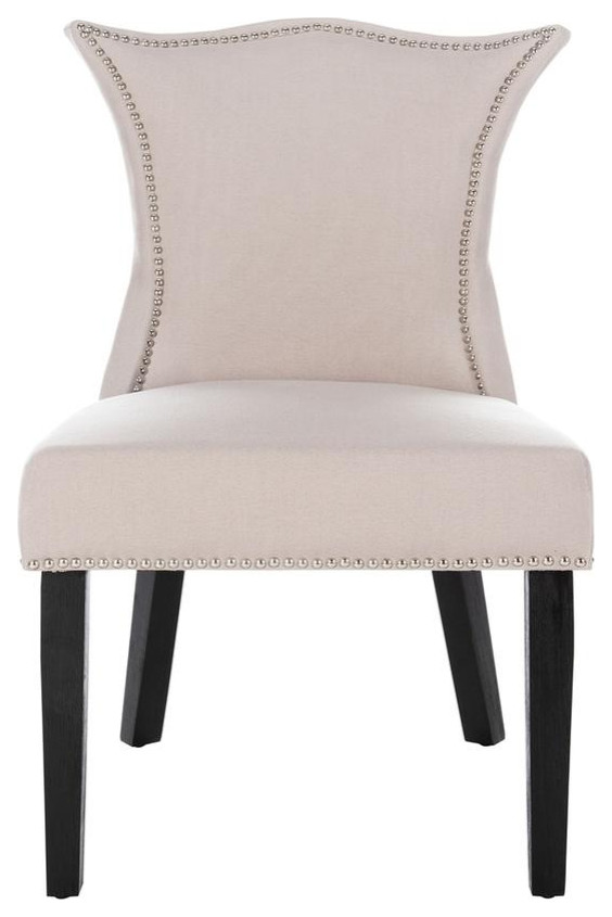 Bryan 19  x27 x27h Side Chair set of 2 Silver Nail Heads Taupe   Transitional   Dining Chairs   by Peachtree Fine Furniture  Houzz