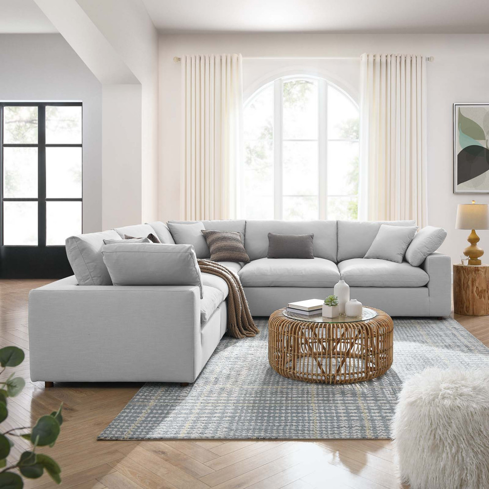 Commix Down Filled Overstuffed 5 Piece 5 Piece Sectional Sofa   Transitional   Sectional Sofas   by Modway  Houzz