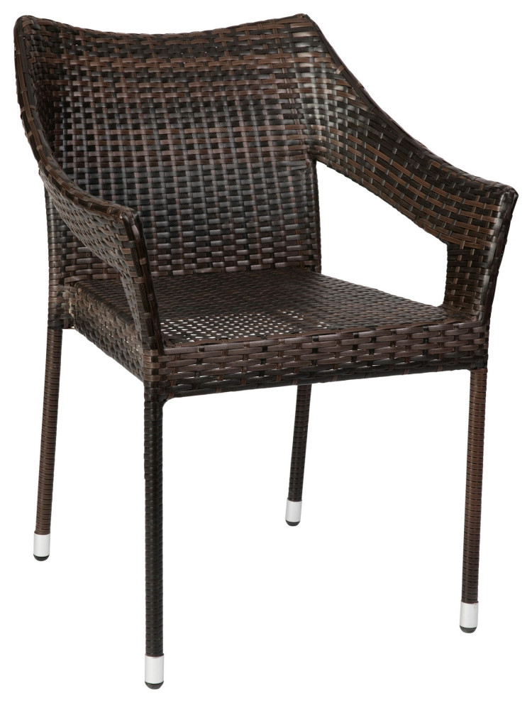 Espresso Patio Stack Chair   Transitional   Outdoor Lounge Chairs   by PARMA HOME  Houzz