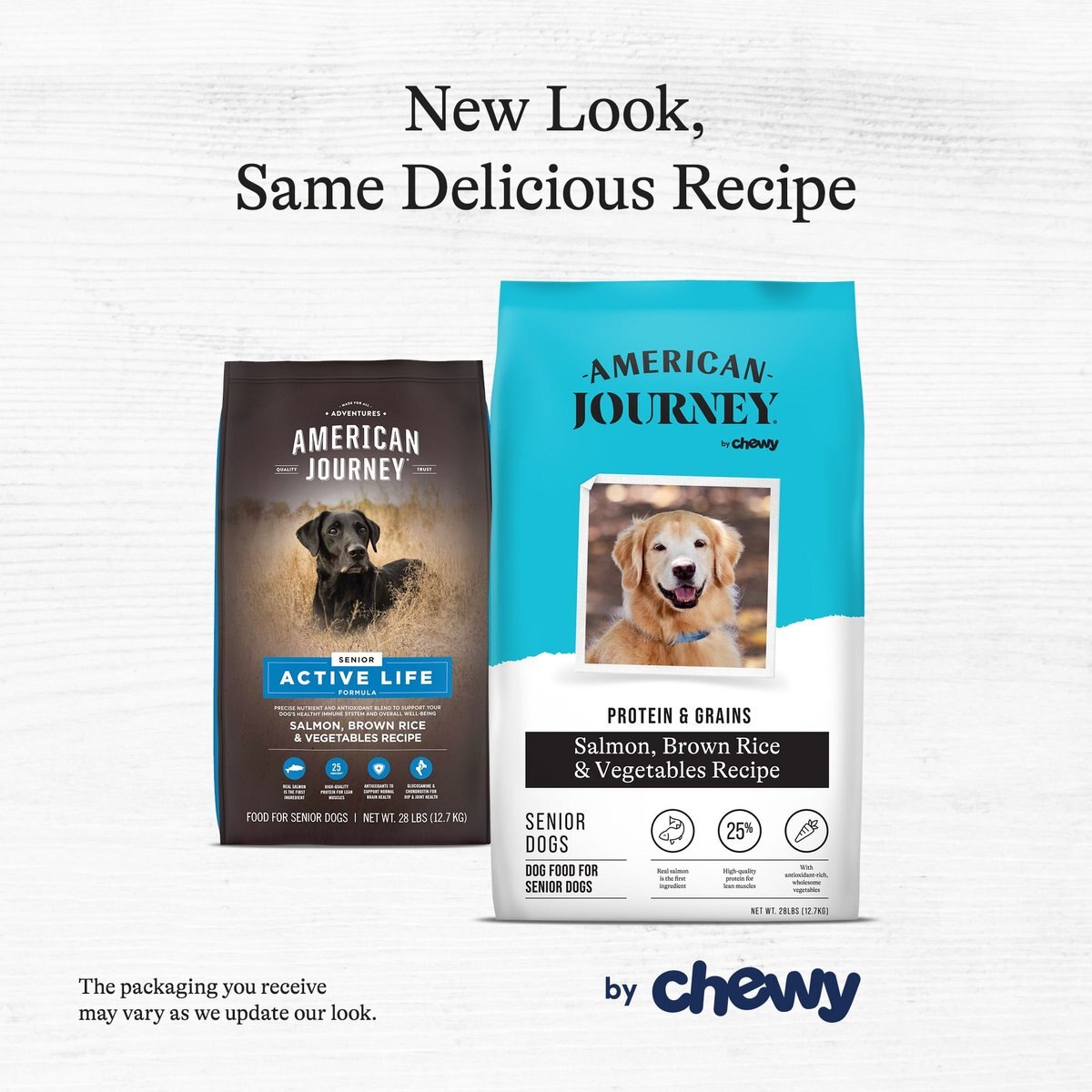 American Journey Protein and Grains Senior Salmon， Brown Rice and Vegetables Recipe Dry Dog Food