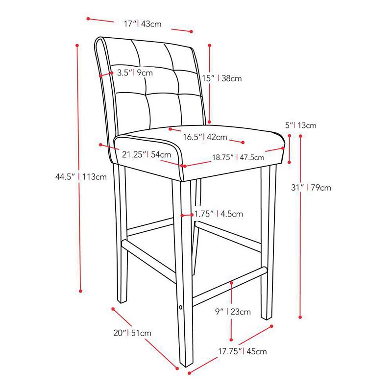 CorLiving Antonio Bar Height Barstool Bonded Leather