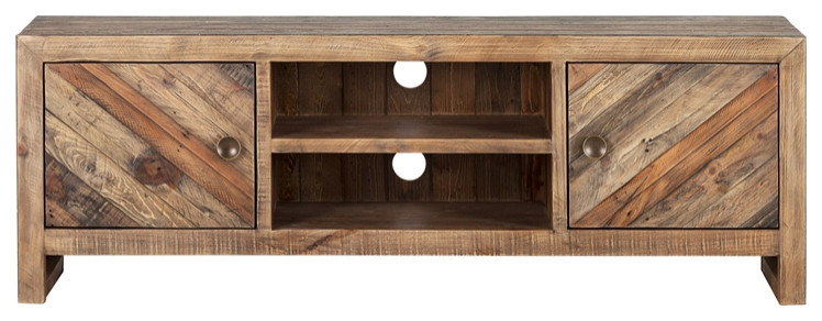 Alpine Furniture Hayes Wood TV Console in Wheat (Beige)   Rustic   Entertainment Centers And Tv Stands   by Homesquare  Houzz