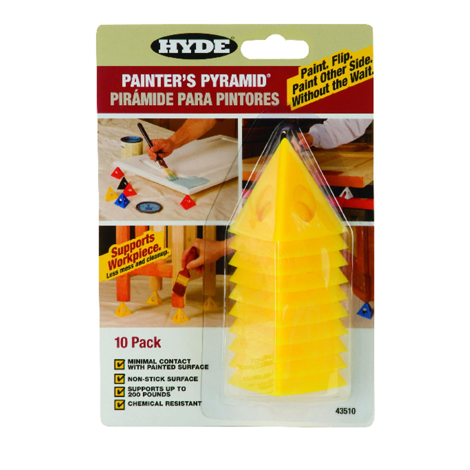 Hyde 2-1/2 in. W Yellow Plastic Painter\u0027s Pyramid Work Supports