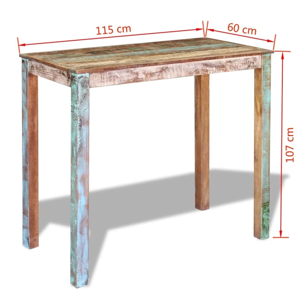 vidaXL Bar Table Solid Reclaimed Wood 45.3\