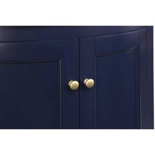 Runfine 24 in. W x 19 in. D x 34 in. H dark blue Bathroom Vanity with Vitreous China Top and Basin in White RFVA0069B