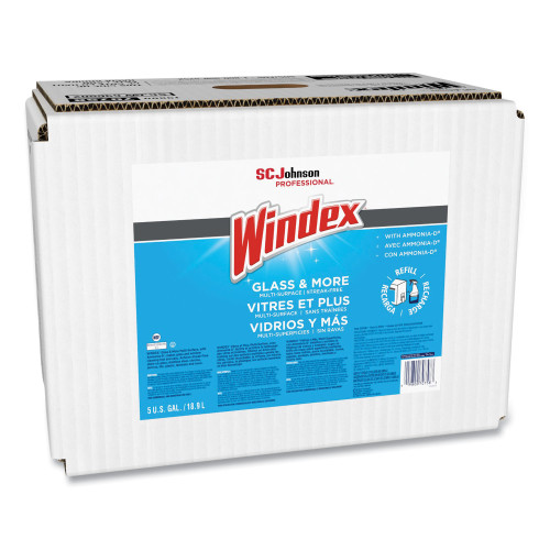 Windex Glass Cleaner with Ammonia-D， 5 gal Bag-in-Box Dispenser (696502)