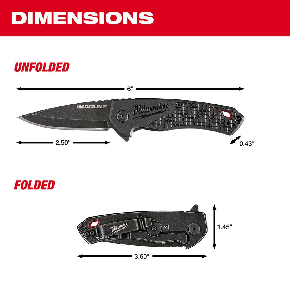 2.5 in. HARDLINE™ Smooth Drop Point Blade Pocket Knife ;