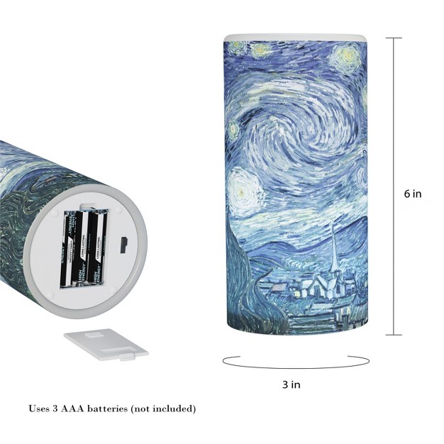 Hastings Home Led Starry Night Candle With Realistic Flameless Light Remote Control Timer And Vanilla Scent Blue And White