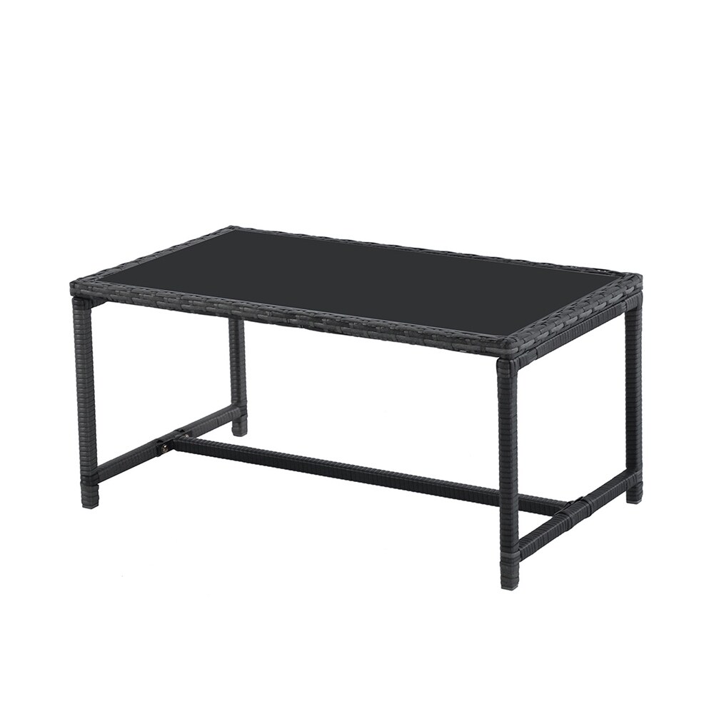 Steel/ Resin Wicker 4 piece Outdoor Patio Seating Set with Coffee Table