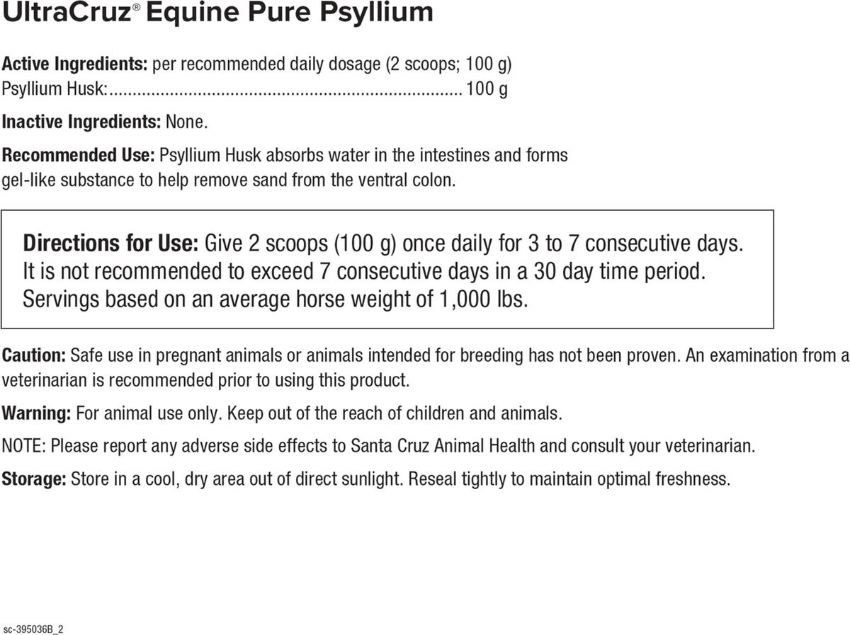 UltraCruz Pure Psyllium Digestive Health Powder Horse Supplement