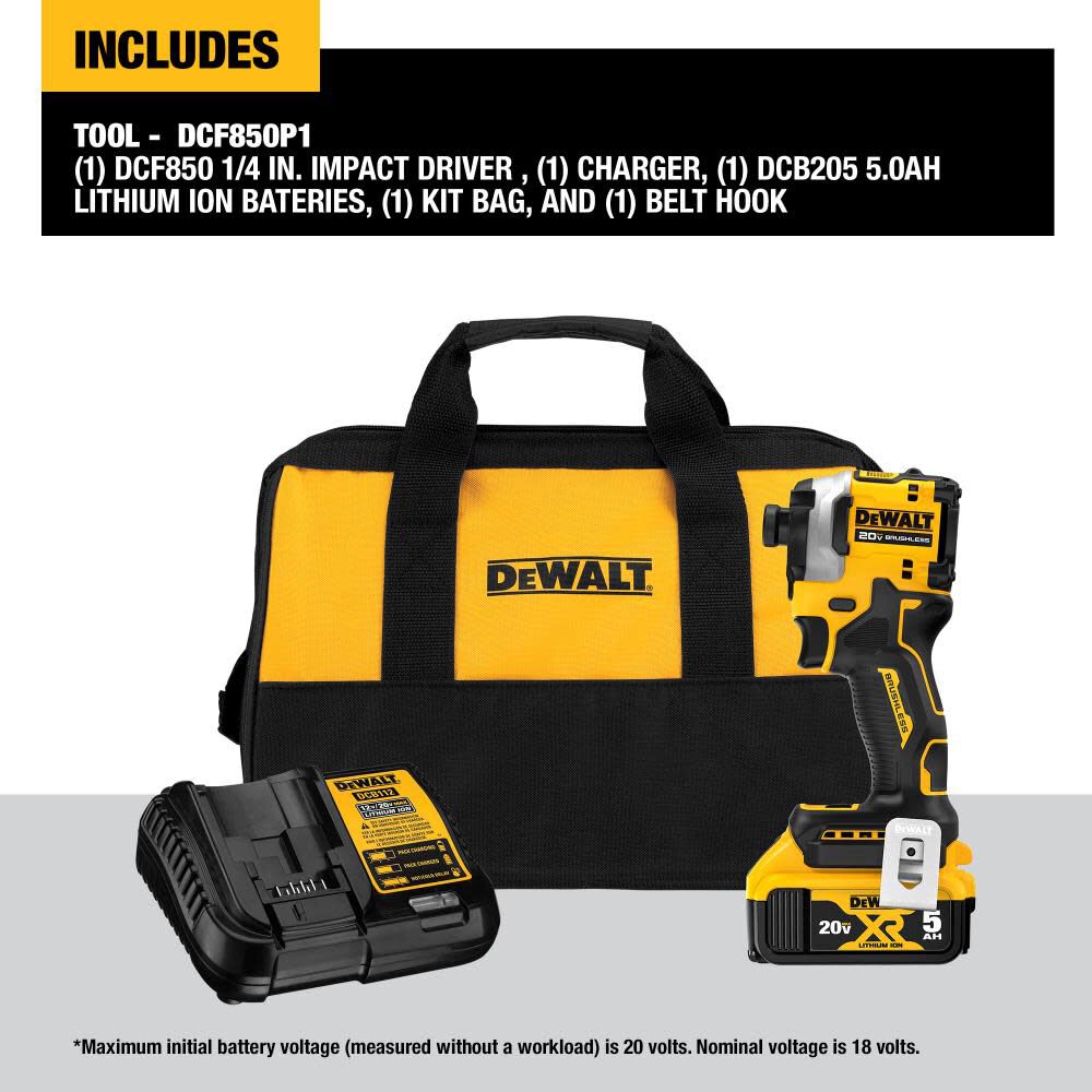 DEWALT ATOMIC 20V MAX Impact Driver Kit 1/4