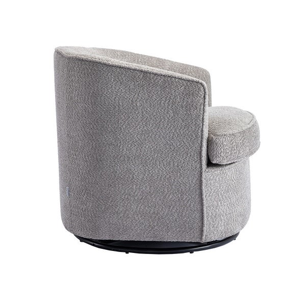 Modern Upholstered Swivel Barrel Armchair for Living Room