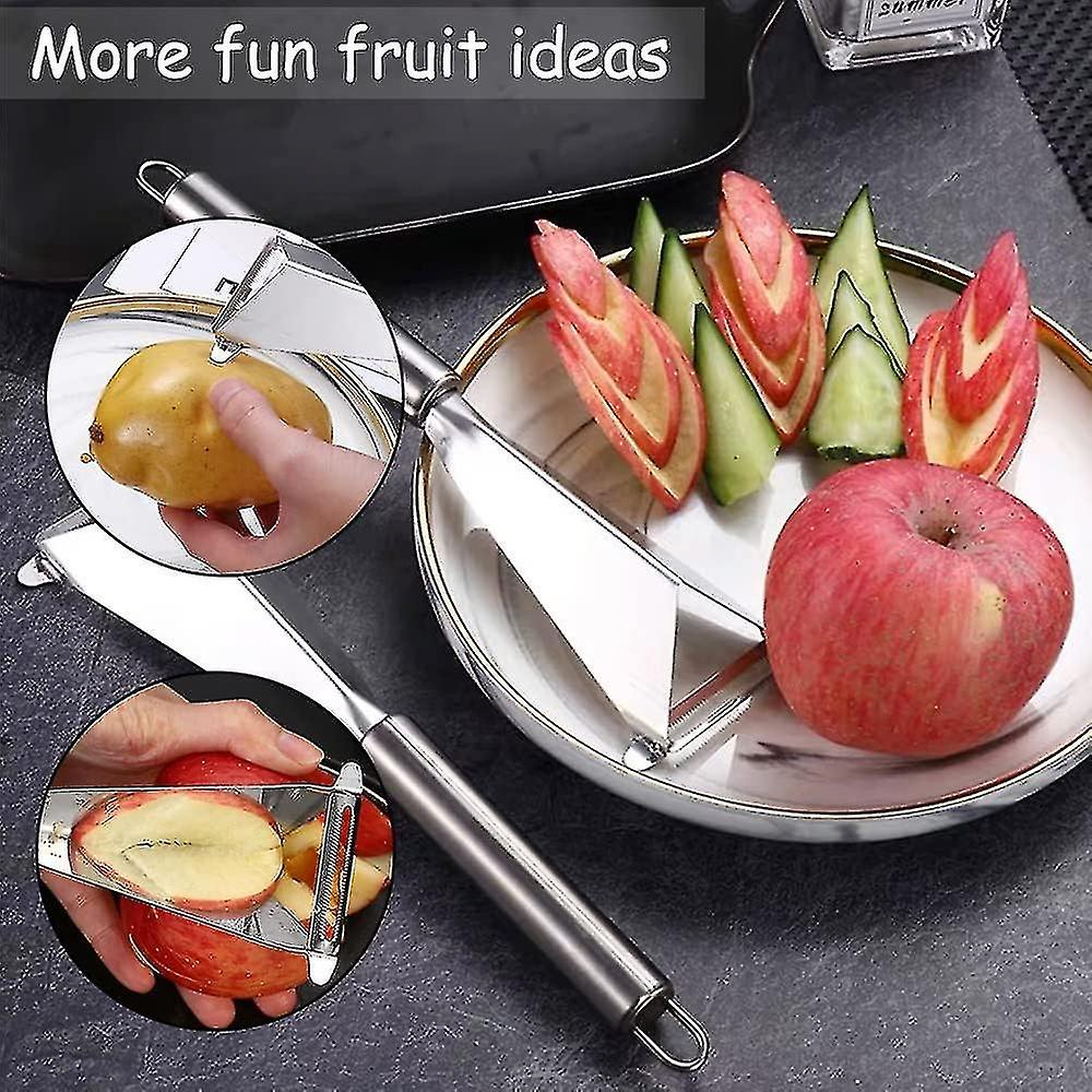 Riangular Shape Fruit Vegetable Knife Slicer， Stainless Steel Fruit Carving Knife， Triangular Shape