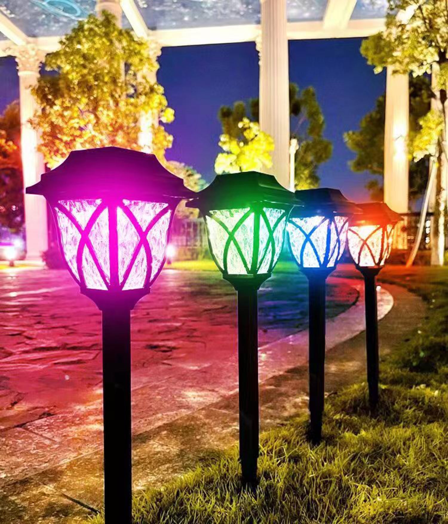 SOWAZ Solar RGB Color Changing Pathway Garden Lawn Patio Lights - Pack of 6