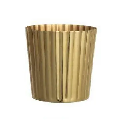 Handmade Striped Glossy Metal Planter Home Indoor Outdoor Garden Usage Customized Size Metal Planter Made in India