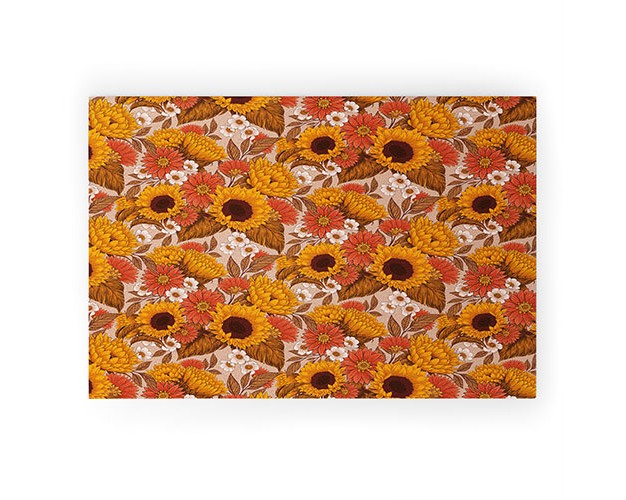 Avenie Sunflower Meadow Neutral Looped Vinyl Welcome Mat Society6