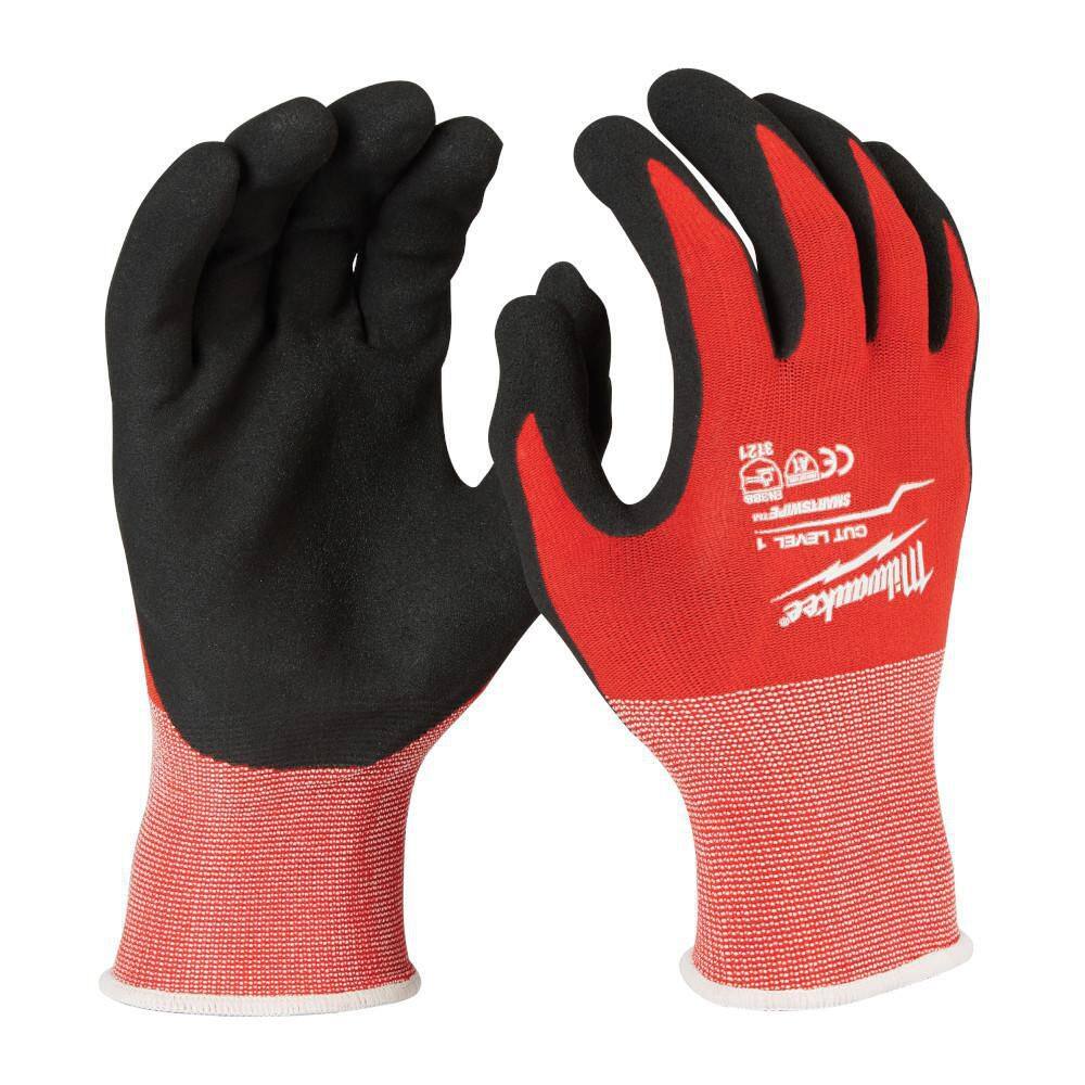 MW Large Red Nitrile Level 1 Cut Resistant Dipped Work Gloves (30-Pack) 48-22-8902X30