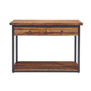 Alaterre Furniture Claremont 43 in. Dark Brown Rectangle Wood Console Table with 2-Drawers ANCM1074