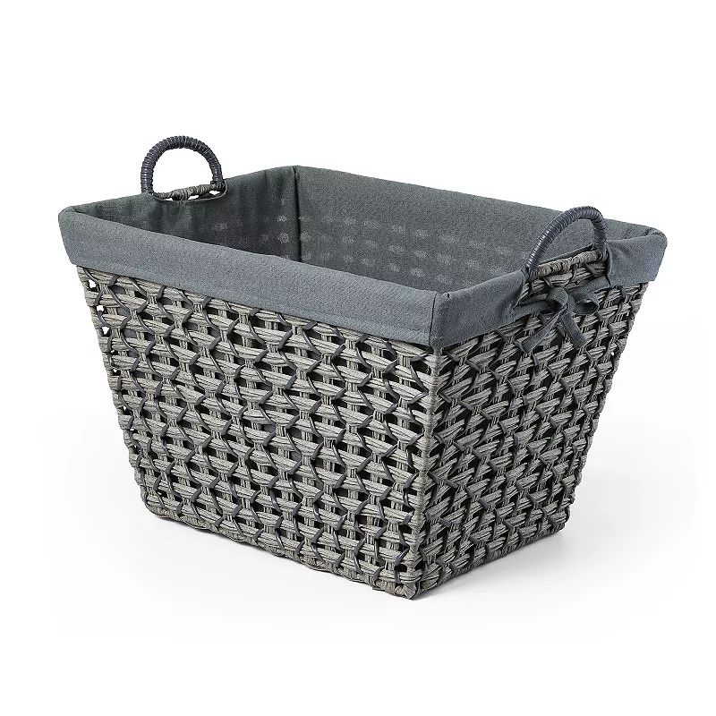 Saddle River Rectangular Cross and Open-Weave Basket 3-piece Set