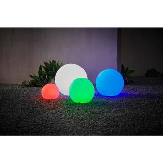 Hampton Bay 6 in. Battery Operated White LED Path Light RGB Color Changing Globe (1-Pack) RGB7000-001-6