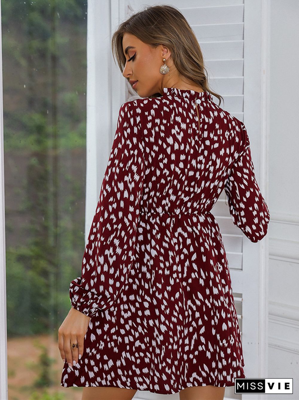 Temperament Strap Long Sleeve Dress