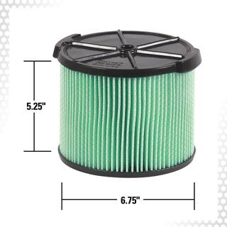 RIDGID 5-Layer HEPA Material Pleated Paper Filter for 3 to 4.5 Gallon RIDGID WetDry Shop Vacuums VF3600